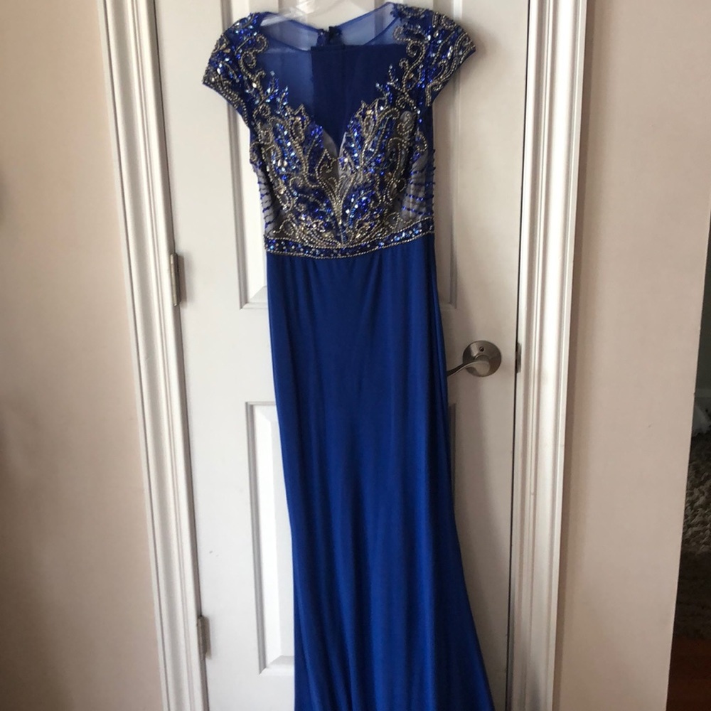 Royal blue prom/pageant gown